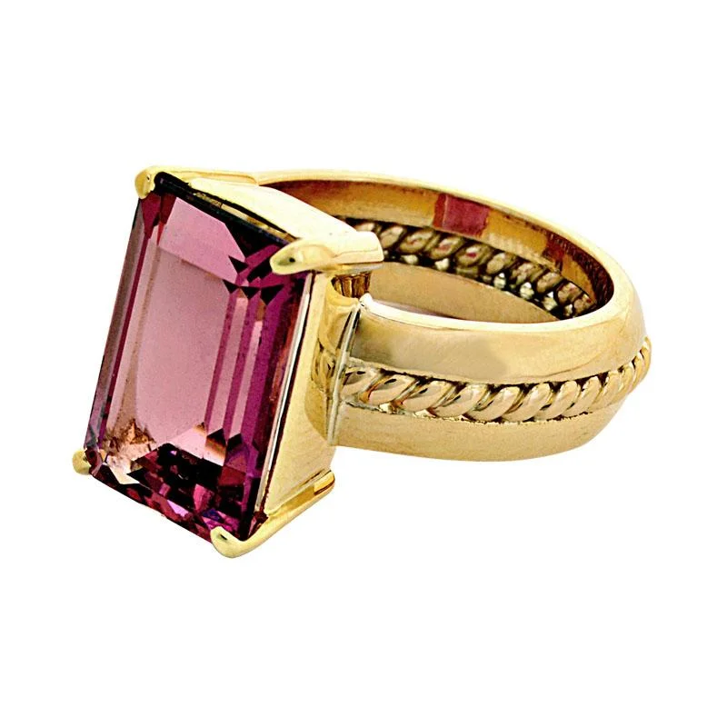 ladies-emerald-cut-silver-rings-Ring-Rubellite  (1989F)