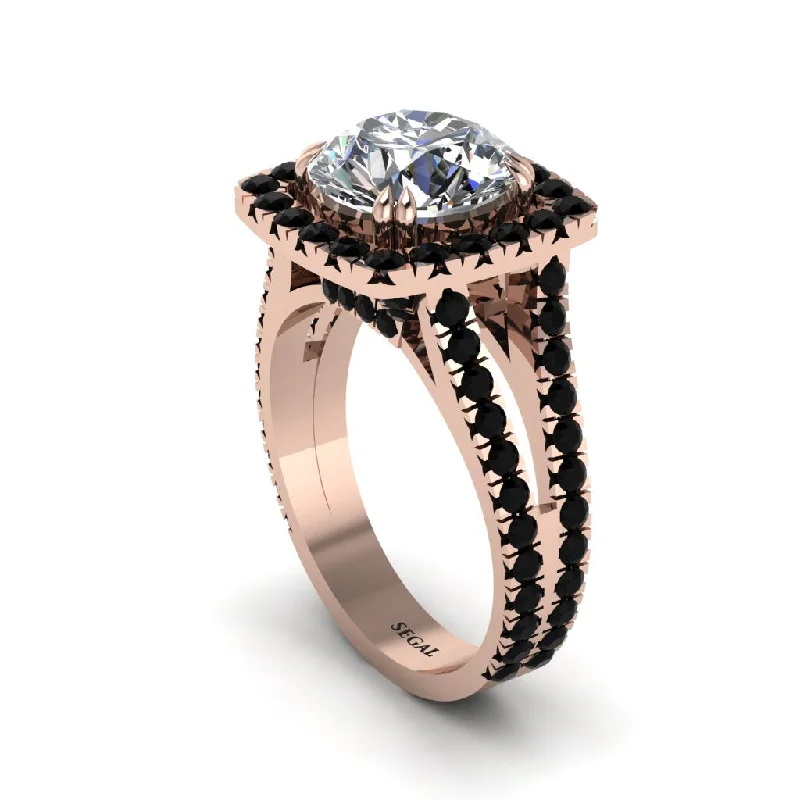 engagement-marquise-cut-silver-ring-Diamond Pave Split Shank Engagement Ring - Averie No. 32