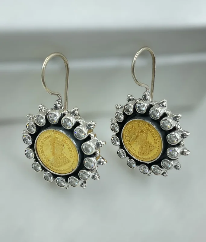 ladies-modern-gold-earrings-The Deeksha Silver Victoria Gemstone Earrings