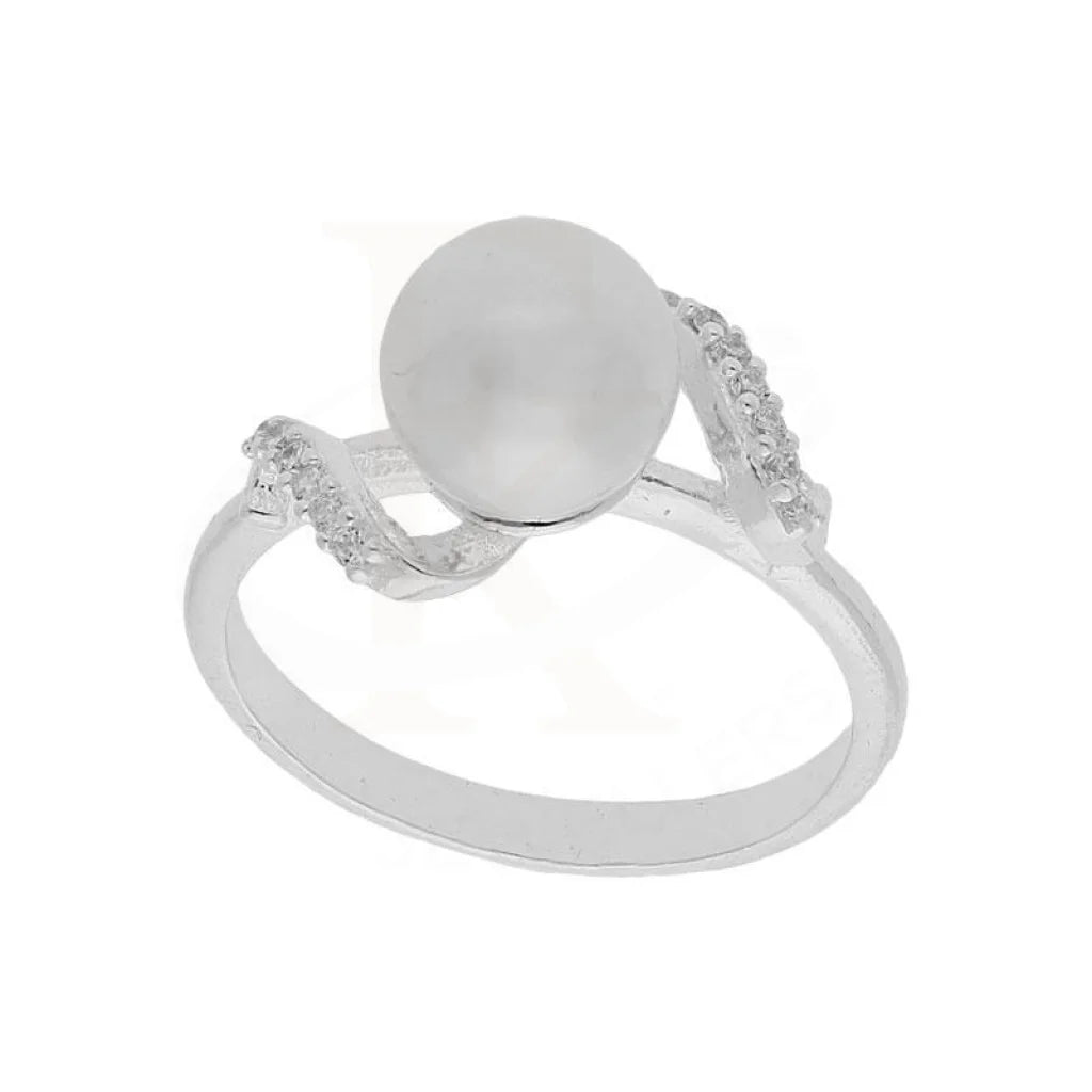 ladies-heart-sapphire-rings-Sterling Silver 925 Pearl Ring - FKJRNSL3687