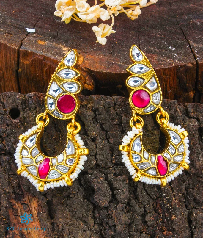 ladies-flower-drop-earrings-The Ada Silver Chand Bali Earrings