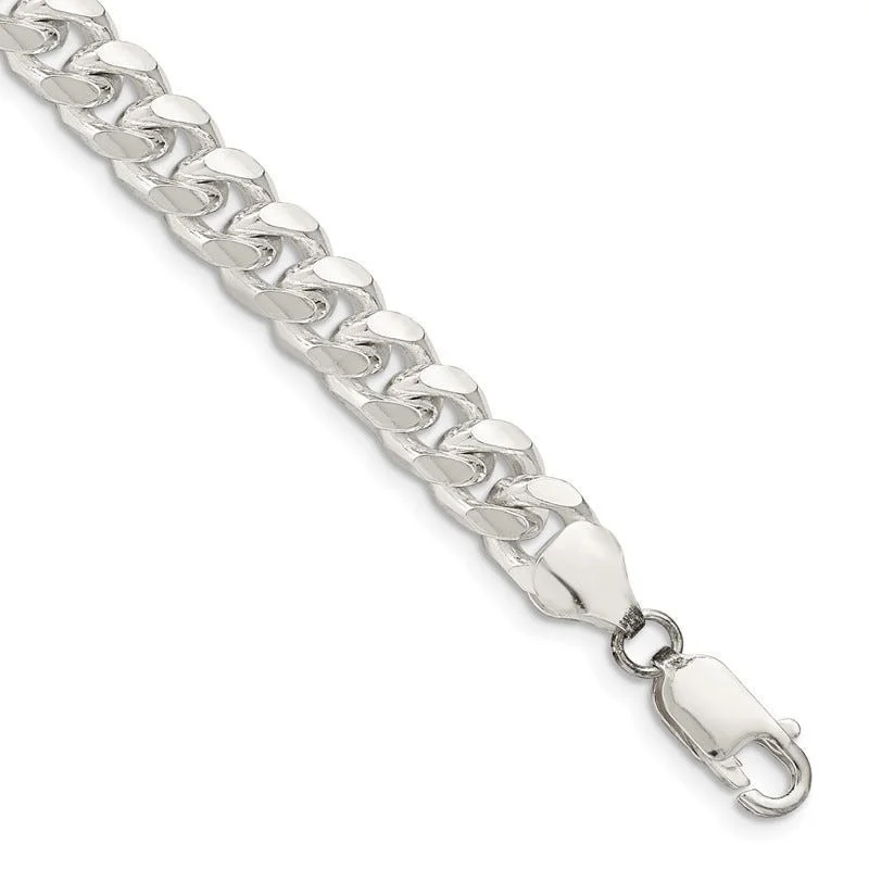 Ladies bracelets enchanted style -Sterling Silver 7.35mm Domed w/ Side D/C Curb Chain Bracelet