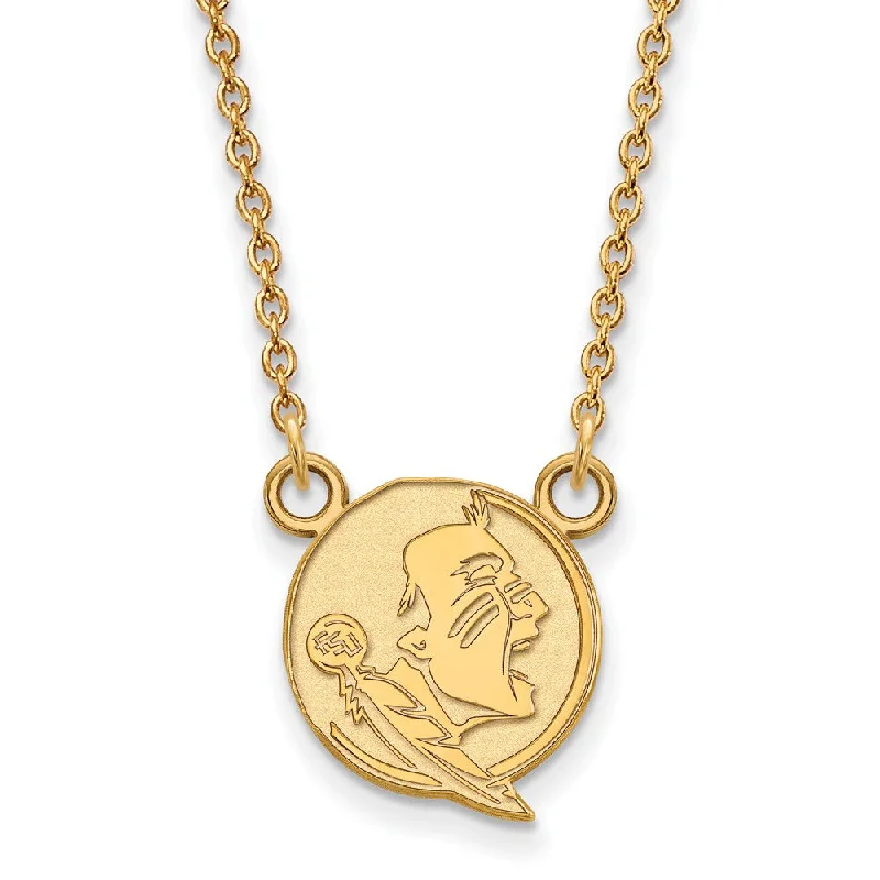 Ladies necklaces with kyanite -14k Gold Plated Silver Florida State Sm Seminole Pendant Necklace