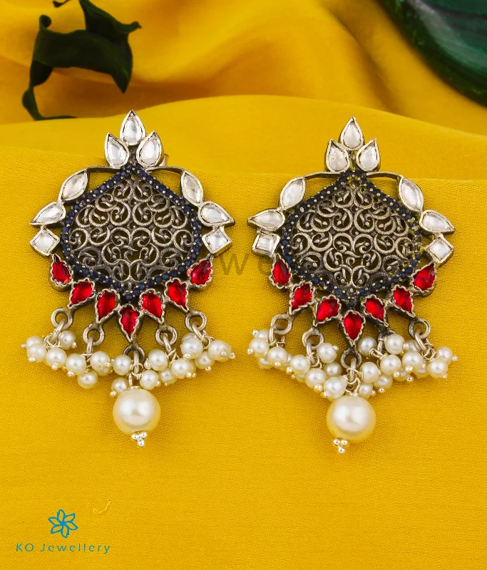 ladies-cross-rose-gold-earrings-The Tanishka Silver Kundan Earrings