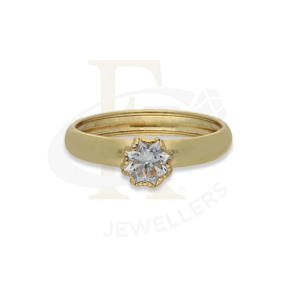 ladies-promise-gold-rings-Gold Star Solitaire Ring in 18KT - FKJRN18K2657