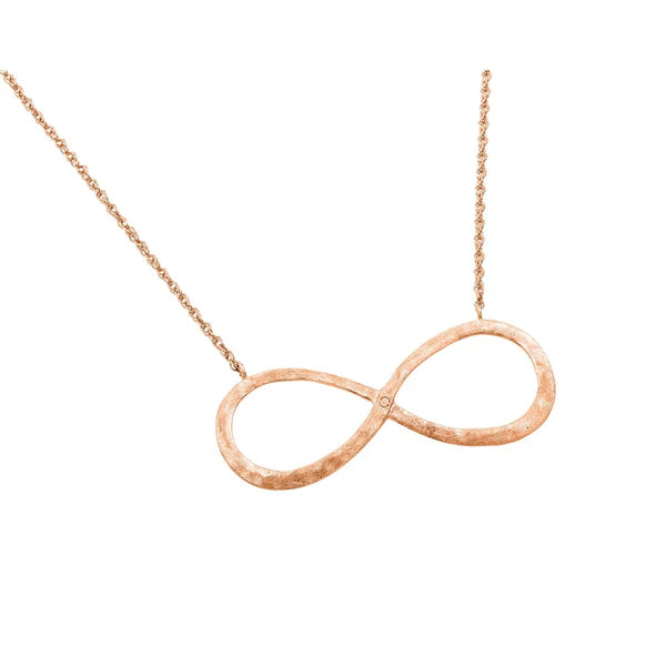 Ladies necklaces for tea parties -Sterling Silver 925 Rose Gold Plated Infinity Pendant Necklace