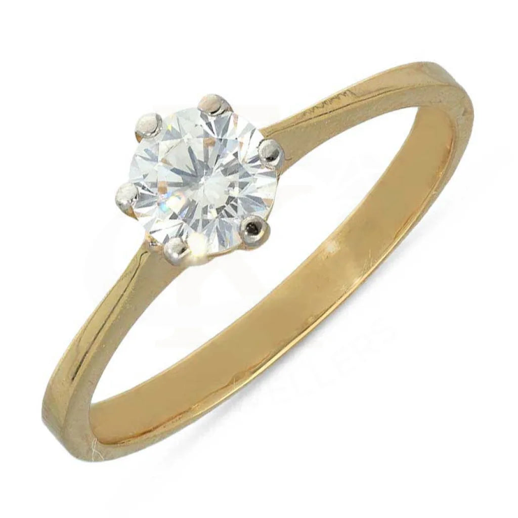 ladies-silver-halo-rings-Gold Solitaire Ring 18KT - FKJRN18K3107