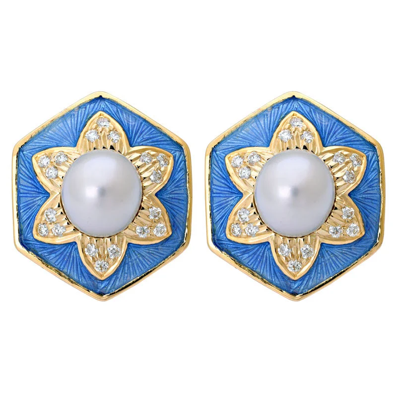 ladies-modern-diamond-earrings-Earrings-South Sea Pearl and Diamond (Enamel)