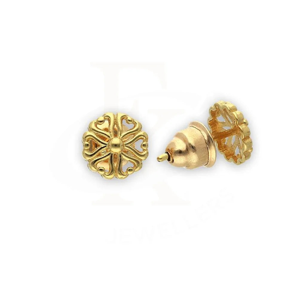 ladies-party-drop-earrings-Gold Flower Shaped Stud Earrings 18KT - FKJERN18K2294