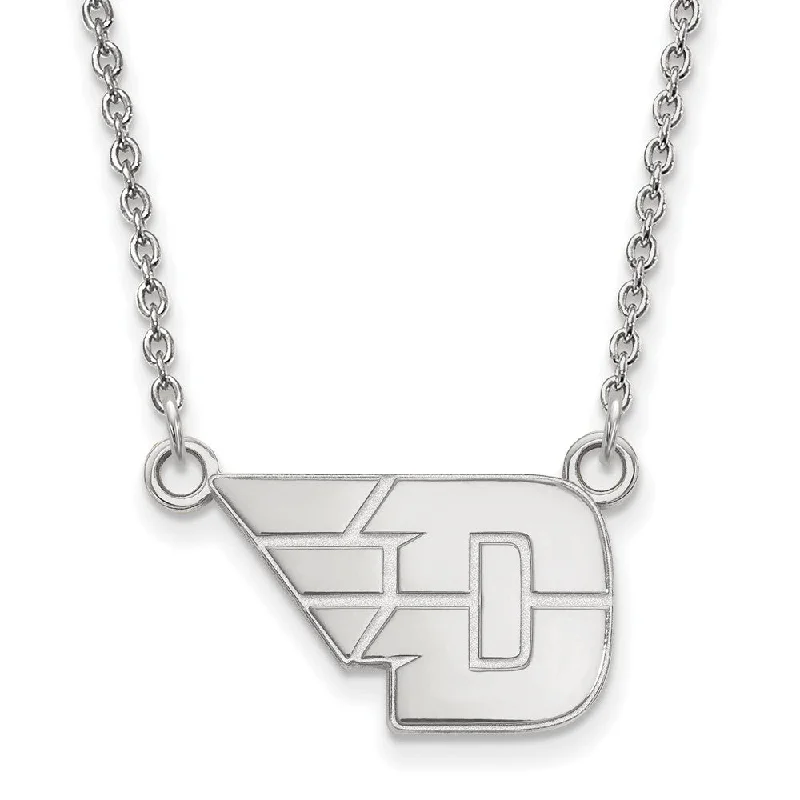 Ladies necklaces with blue calcite -Sterling Silver U of Dayton Small Pendant Necklace