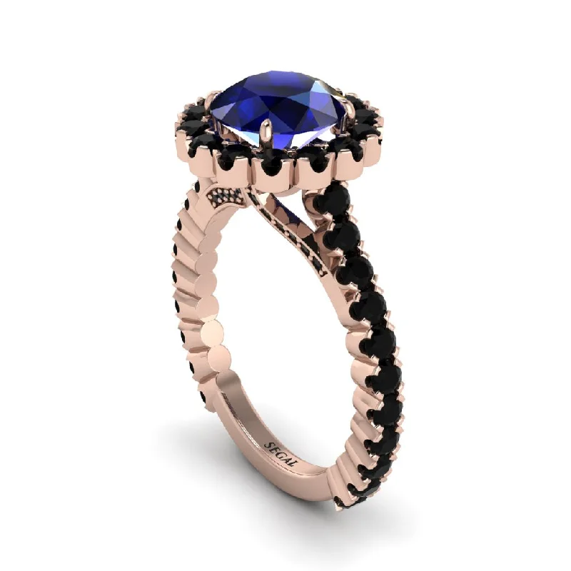 engagement-marquise-cut-rose-gold-ring-Round Cut Sapphire Timeless Splendor Engagement Ring - Jazlyn No. 44