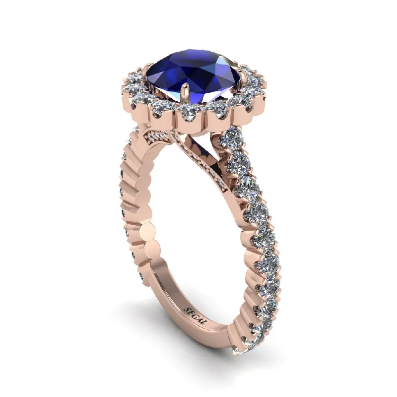 engagement-heart-silver-ring-Round Cut Sapphire Timeless Splendor Engagement Ring - Jazlyn No. 14