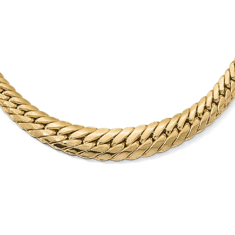 Ladies necklaces chic strands -14k Yellow Gold Polished Graduated Fancy Link Necklace, 18 Inch