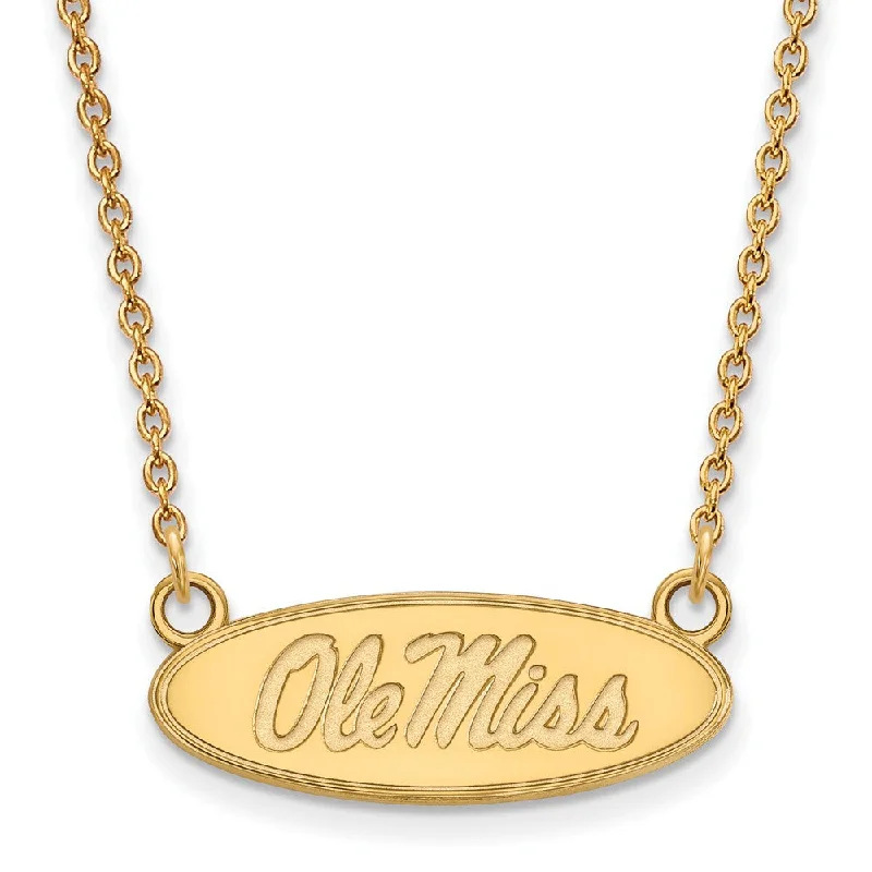 Ladies necklaces with tanzanite -14k Gold Plated Silver U of Mississippi Sm Ole Miss Necklace