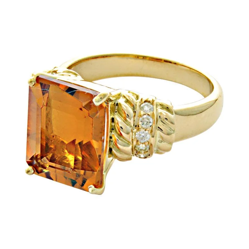 ladies-silver-halo-rings-Ring-Citrine and Diamond  (1915O)