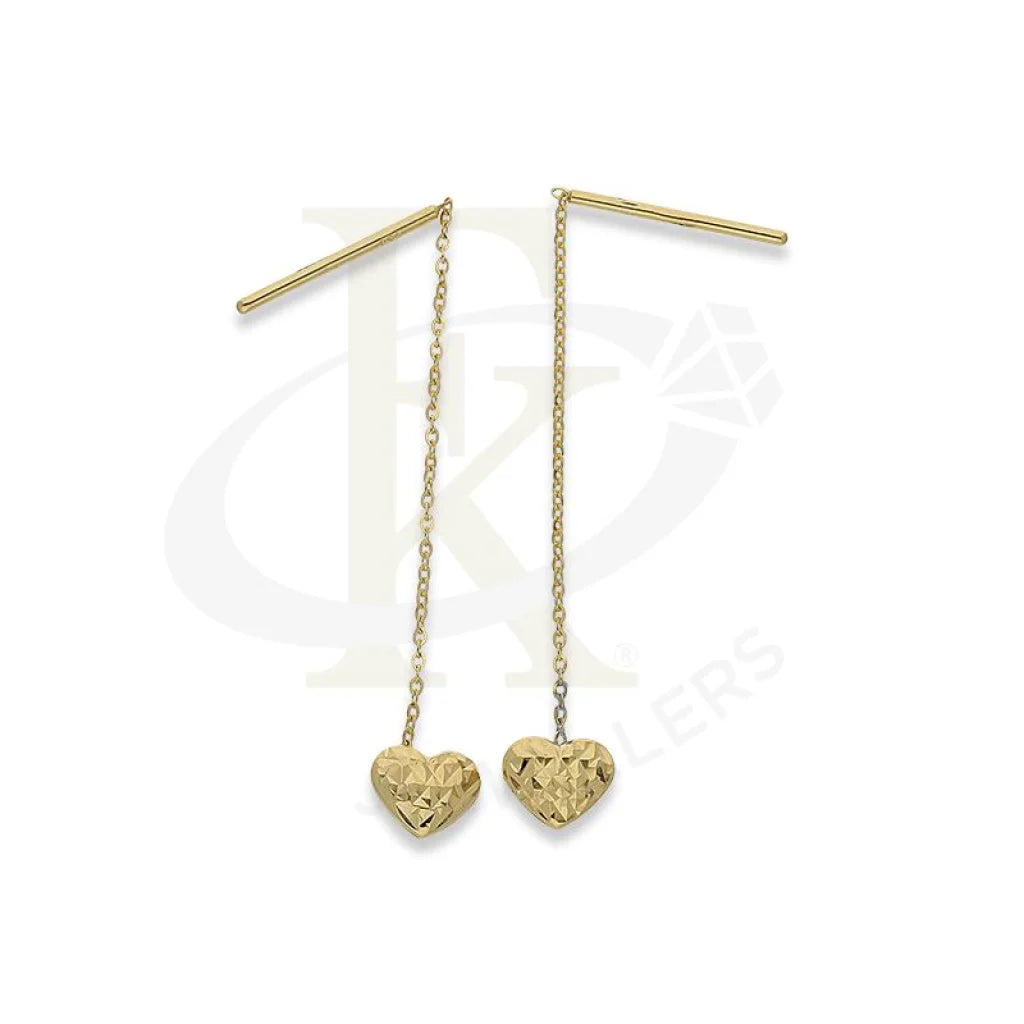 ladies-wedding-gold-earrings-Gold Heart Shaped Tic-Tac Earrings 18KT - FKJERN18K2219