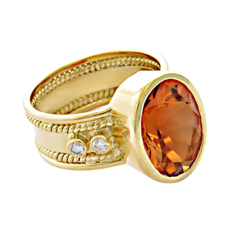 ladies-radiant-cut-platinum-rings-Ring-Citrine and Diamond  (1913J)