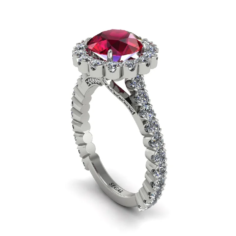 engagement-white-gold-eternity-ring-Round Cut Ruby Timeless Splendor Engagement Ring - Jazlyn No. 12