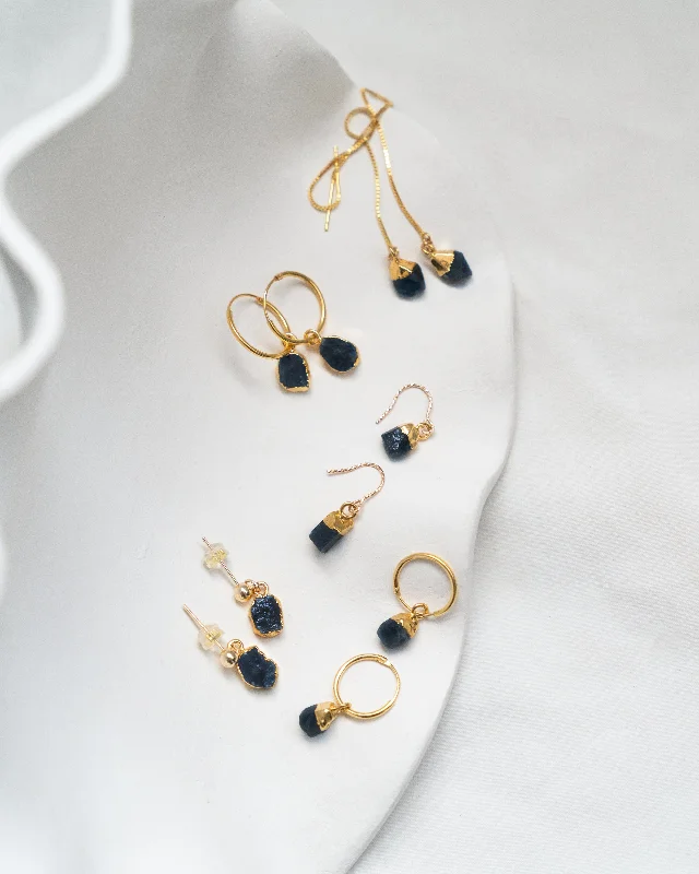 ladies-cross-hoop-earrings-September | Sapphire Earrings