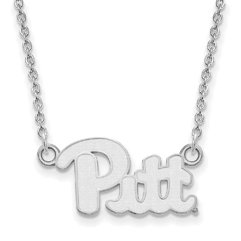 Ladies necklaces with tiger’s eye -Sterling Silver U of Pittsburgh Small 'Pitt' Pendant Necklace