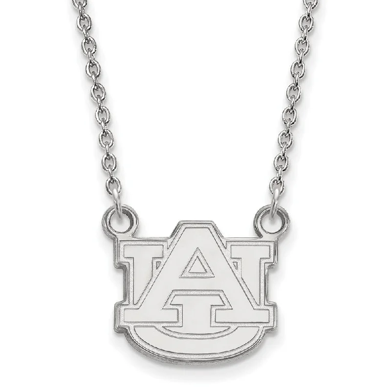 Ladies necklaces layered designs -Sterling Silver Auburn U Small 'AU' Necklace