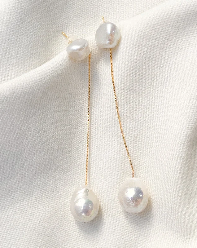 ladies-elegant-gold-earrings-Menaka I Petite Pearl Earrings