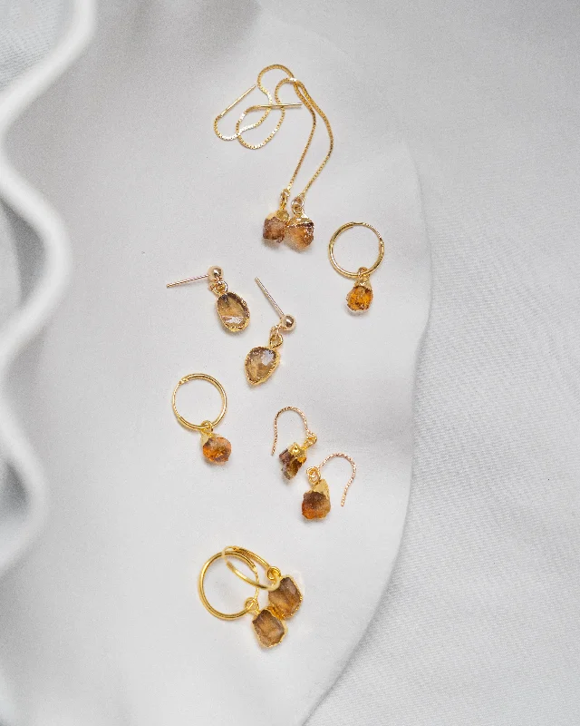 ladies-statement-silver-earrings-November | Citrine Earrings