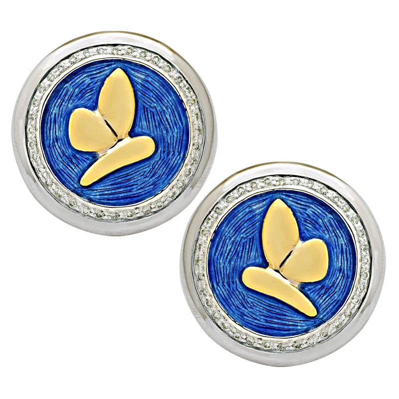 ladies-flower-pearl-earrings-Earrings-Diamond (Enamel)