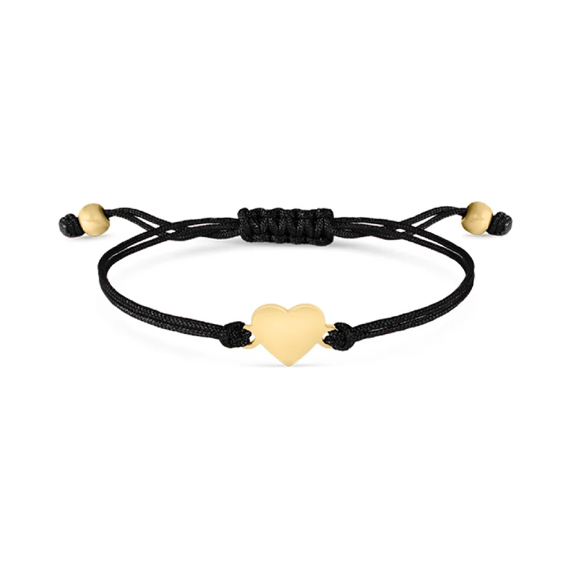 Ladies bracelets for guides -18K Gold PVD Stainless Steel Engravable Heart Friendship Bracelet / SBB0279