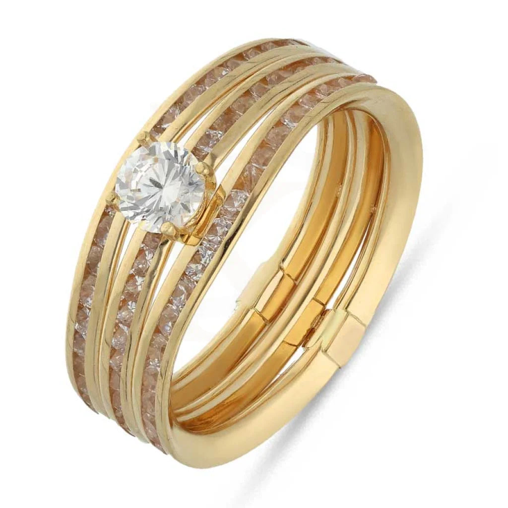 ladies-classic-silver-rings-Gold Solitaire Ring 18KT - FKJRN18K3794