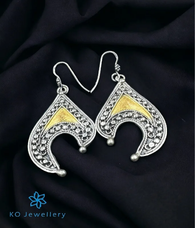 ladies-bohemian-stud-earrings-The Silver Two Tone Earrings