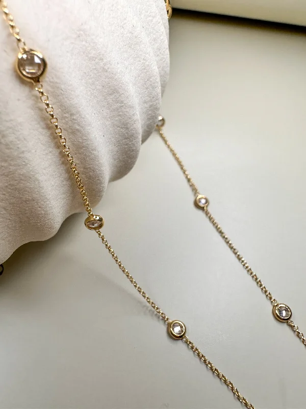 Ladies necklaces with cloud pendants -Velani Bezel CZ Dainty Necklace