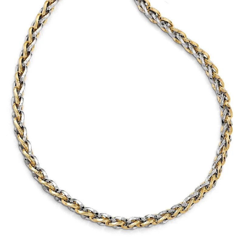 Ladies necklaces artistic flair -5.5mm 14k Two-Tone Gold Polished Fancy Link Necklace, 18 Inch