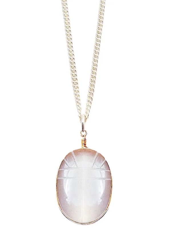 Ladies necklaces for celebrations -Scarab Quartz Necklace