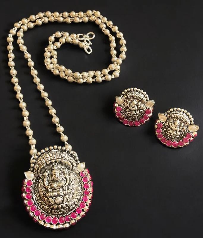 ladies-affordable-silver-earrings-The Abhata Silver Lakshmi Kemp Necklace & Earrings