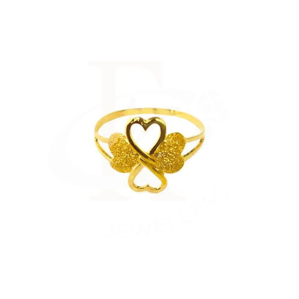 ladies-pear-cut-diamond-rings-Gold Quadruple Heart Ring 18KT - FKJRN1299