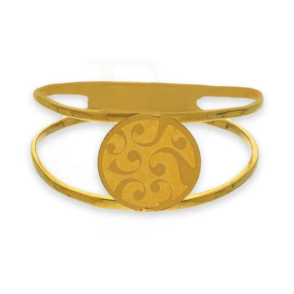 ladies-gold-three-stone-rings-Gold Round Shaped Ring 21KT - FKJRN21K2871