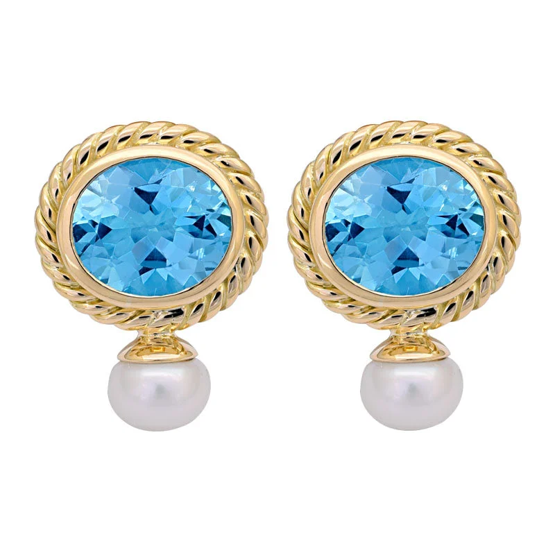 ladies-charm-diamond-earrings-EARRINGS- BLUE TOPAZ AND PEARL