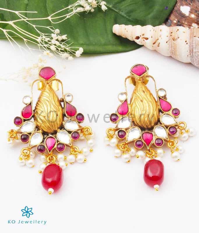 ladies-luxury-gold-earrings-The Nupur Silver Kundan Earrings