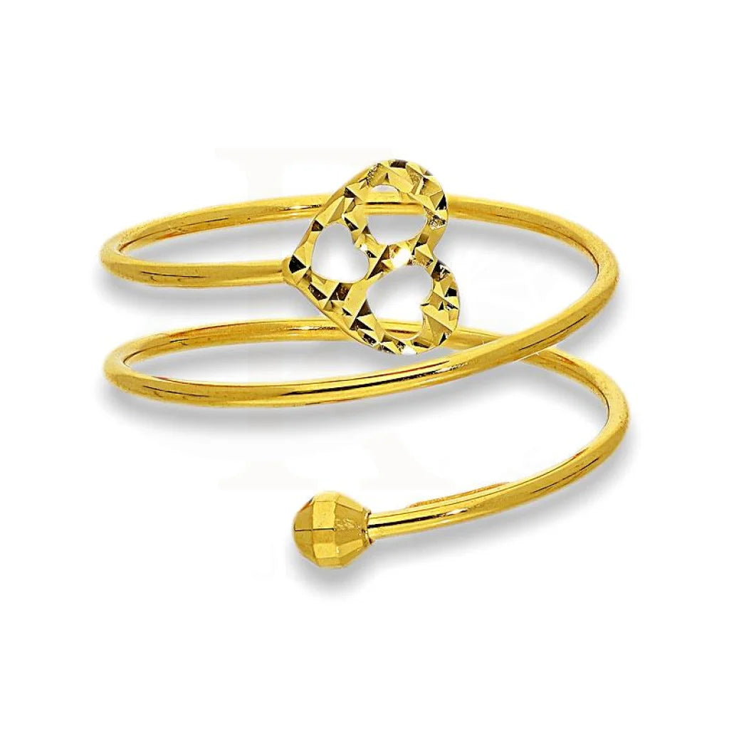 ladies-minimalist-rings-Gold Spiral Ring with Heart in 18KT - FKJRN18K2174