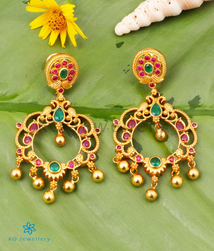 ladies-affordable-pearl-earrings-The Nritya Silver Peacock Earrings