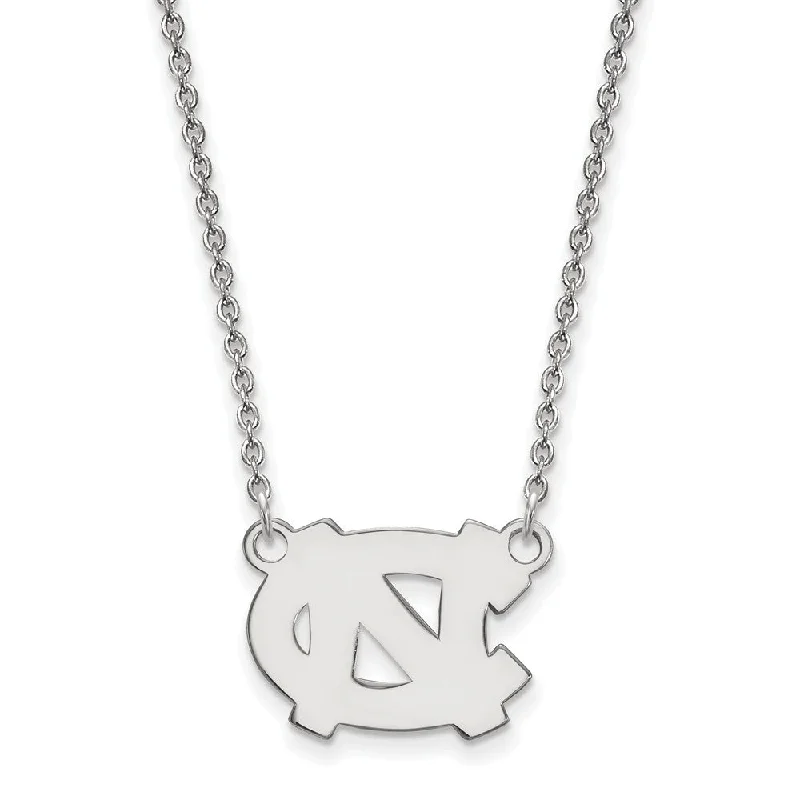 Ladies necklaces delicate chains -Sterling Silver North Carolina Small 'NC' Pendant Necklace