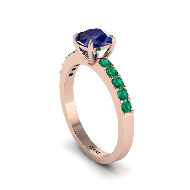 engagement-rose-gold-unique-ring-Cushion-Cut Sapphire Classic Elegance Engagement Ring - Demi No. 29