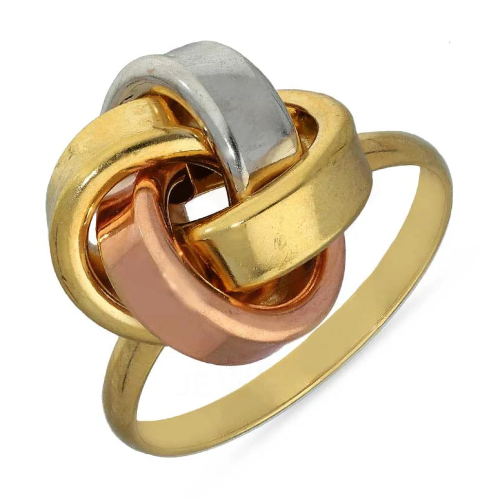 ladies-white-gold-custom-rings-Gold Tri Tone Knot Ring 18KT - FKJRN18K3099