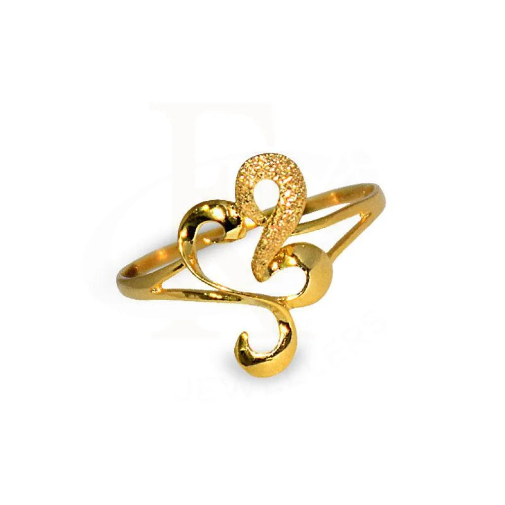 ladies-round-diamond-rings-Gold Twisted Heart Ring 18KT - FKJRN1307